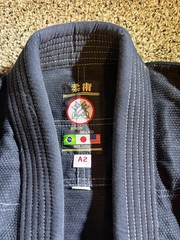 Ronin Brand Brazilian Jiu Jitsu Gi Uniform Set Black and Blue Size A2