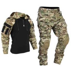 Tactical Camouflage Suit Combat Shirt Cargo Pants for Airsoft Paintball Hunting