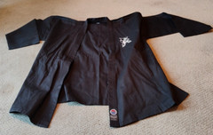 Black Pro force Karate Uniform Shark Action Karate Logo Size 4