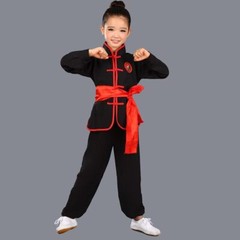 Kids Kung Fu Clothing Traditional Tai Chi Uniforms for Boys X-Large, Black