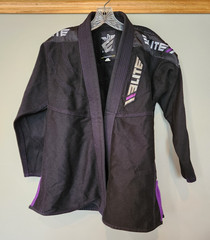 Elite Sports Jiu Jitsu Gi Top Size A1 Adults Black Long Sleeve Cotton No Belt