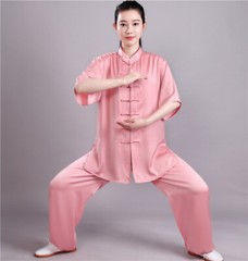 Men Summer Breathable Short Sleeve Kung Fu Shirts Wing Chun Training Vintage