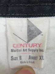 CENTURY Tai Chi Jacket Kimono Top XL White Mens Martial Arts Yin Yang Patch USA