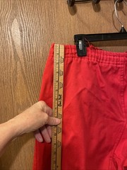 Martial Arts Pants Red Sz4/180 Gi Elastic/String Wst Crotch Gusset, Heavy Weight