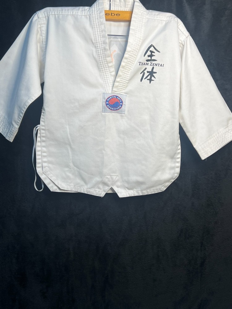 Kids Martial Arts Uniform Top Team Zentai Size 000/120 White