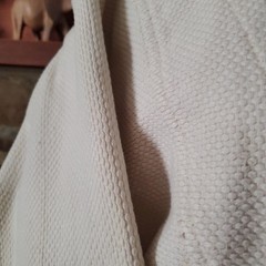 Vintage White Tiger Judo Gi Jacket Heavy Cotton Textured Rice Weave Korea