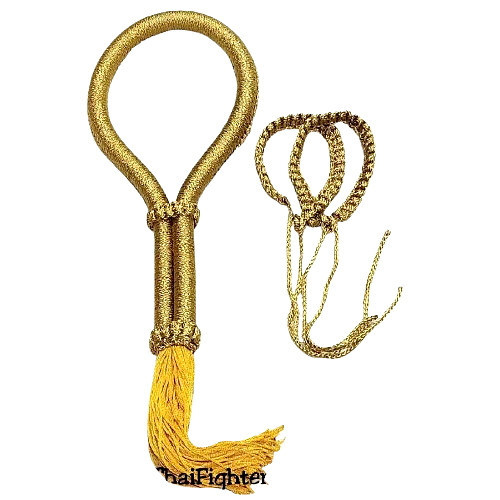 Mongkol Prajiat MMA Muay Thai Glittering Yellow Gold Thai Boxing Handmand Head