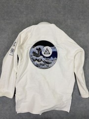 Gracie Jiu-Jitsu Gi Jacket Kimono Top S Small White Mens 100% Cotton Jiu Jitsu