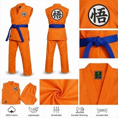 Goku Karate Suit Orange Anime Gi Embroidered Costume Kids Adults Uniform