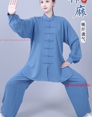 Unisex Kung Fu Tai Chi Suit Cotton Linen Shirt+Pants Wushu Martial Art Uniforms