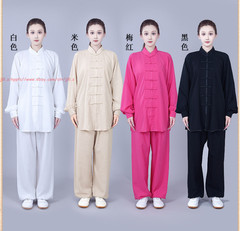 Unisex Tai Chi Kung Fu Suit Linen Cotton Morning Exercise martial arts Uniforms