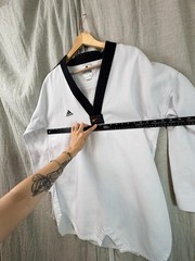 Adidas Taekwondo Dobok Gi Jacket Mens 3XL White Tiger WTF Uniform Top Korea