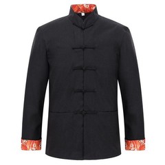 Mens Traditional Chinese Tang Suit Coat Jacket Kung Fu Wingchun Uniform Tops New