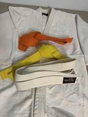 Wally Jay Small-Circle Jujitsu Gi Class Handout AJJF Bag Belts Tiger Claw Sz 4
