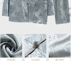 Men’s Chinese Kung Fu Outfit Taichi Tang Suit Set Long Sleeve Shirt Loose Pants