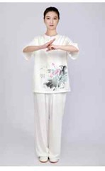 Summer Kung Fu Shirts Wing Chun Sport Tops Martial Arts Taichi Uniform White