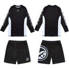 Shoyoroll Arctic Competitor Rash Guard LS & Training Fitted Shorts Jiu Jitsu BJJ