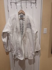 AJJC Size 5 White BJJ MMA Kimono And Pant Set With Belt