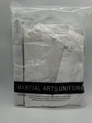 Taekwondo Gi / Uniform White Fabric w/ White Belt Size 4 180cm Brand New