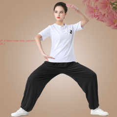 Men Women Chinese Tai Chi Uniforms Kung Fu Wushu Martial Arts Exercise Clothing