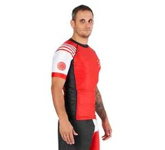 Fuji Linear Lockdown MMA BJJ Jiu Jitsu Short Sleeve SS Rashguard – Black/Red