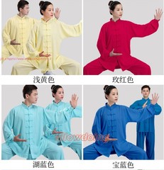 Unisex Cotton Shaolin Tai Chi Uniform Kung Fu Wing Chun Wushu Suit Martial Arts