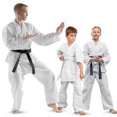 Karate Gi Kids Adults Lightweight White Black Uniform All Size With Free Belt