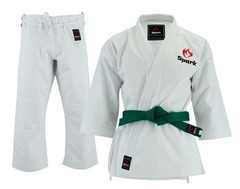 Karate Uniform Gi Set Adult Kids White Black Martial Arts Suit + Belt Uk Seller