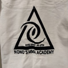 Adult Mens A1 White Jiu Jitsu GI, Top & Bottom #2 Nono’s Academy With White Belt