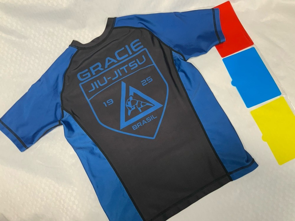 Jiu-Jitsu Gi Uniform Rash Guard Blue/Black Youth Large Made in USA