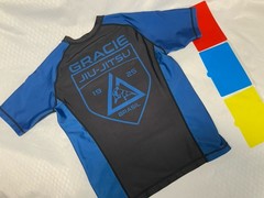 Jiu-Jitsu Gi Uniform Rash Guard Blue/Black Youth Large Made in USA
