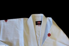 KANKU Bjj gi, Judo Uniform, Single Weave 450 gram White and Blue Jiu Jiutsu kids