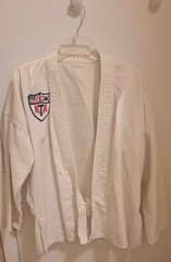 Vintage ATA Tae Kwon Do Gi or Dobok Uniform with 3 Belts, 1987-1988