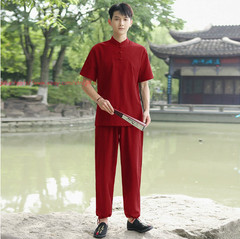 Women Men Cotton Linen Tai Chi Kung Fu Suit Morning Exercise yoga Clothing Sets