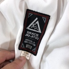 Gracie Jiu-Jitsu Official Gi Set 1/140 Boys White Jacket Pants 100% Cotton BJJ