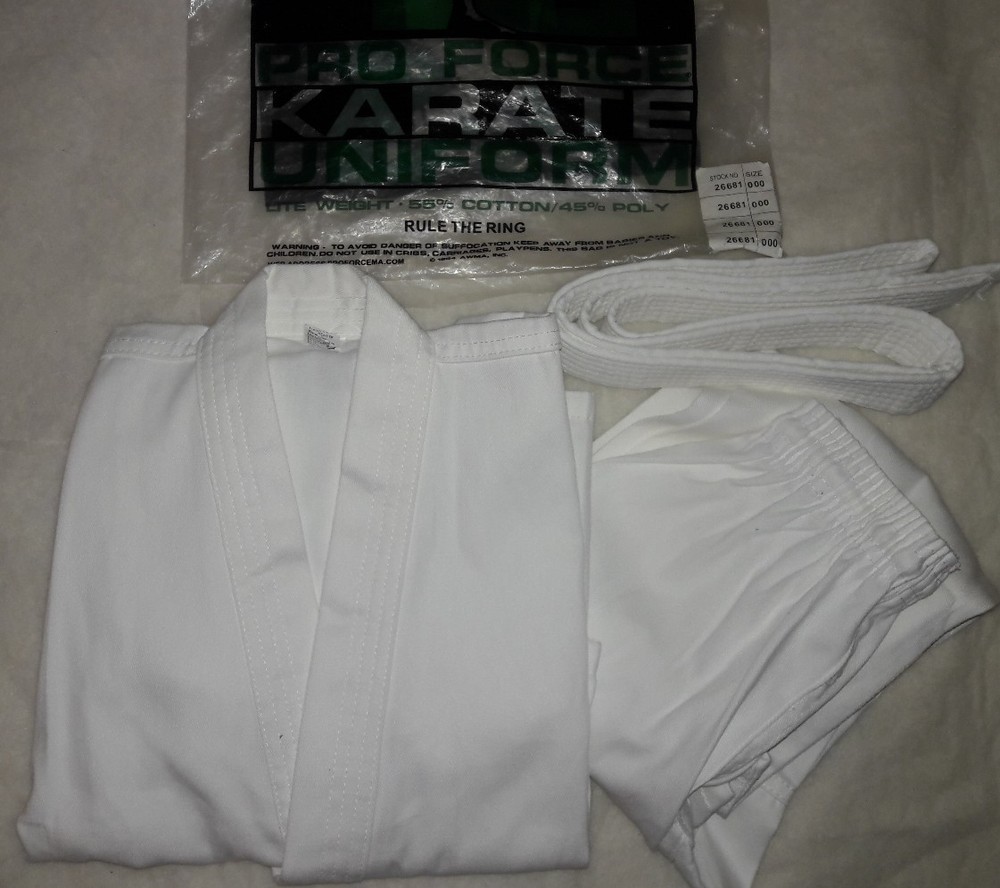 Pro Force Karate Uniform Gi Top,Pants and Belt Size 000 New Other Child