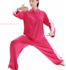 Unisex Martial Arts Suit Chinese Traditional Milk Silk Tai Chi Kung Fu Uniform