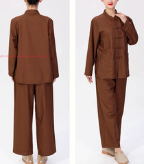 Women Men’s Shaolin Buddhist Monk Meditation Kung Fu Uniform Tai Chi cotton Suit