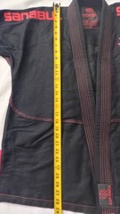 Sanabul Essentials V.2 Ultra Light BJJ Jiu Jitsu Gi Jacket, Size A1, Black / Red