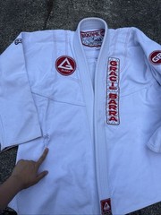 Gracie Barra Gi White BJJ Kimono Set GB1 Size Adult A3 + Revgear Pads + Duffle