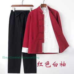 3 Pieces Cotton Tang Suit New Tai Chi Uniform Wing Chun Kung Fu Jacket and Pants