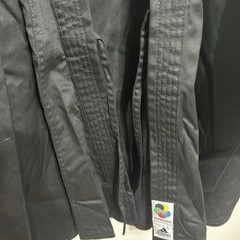 NWT Adidas Black Karate Kata Uniform Coat K200 WKF Approved Kid’s Size 7 NO BELT