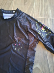 FUJI Oni Legend Flex Lite Longsleeve Rashguard Sz Small Black MMA BJJ Jiu-Jitsu