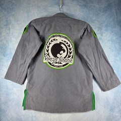 Renzo Gracie Jiu-Jitsu BJJ Gi Kimono Top Grey Green Pearl Weave A2 Fight Team