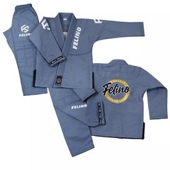 Felino Grey Kid Premium BJJ Gi Uniform Pearl Weave Brazilian Jiu Jitsu Kimono