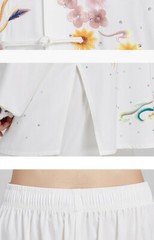 Women Tai Chi Clothes Embroidery Paste Drill Wushu Clothing Martial Art Uniform