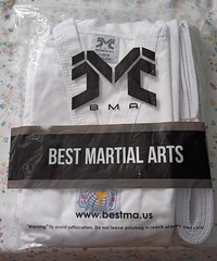 BMA Best Martial Arts V-Neck Uniform #4 180CM / White / White Belt Free Shipping