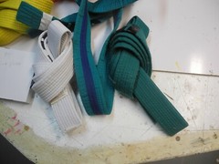 karate belts 84 in long size 1/140 see pic for colors  5 belts 