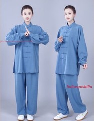Unisex Kung Fu Tai Chi Suit Cotton Linen Shirt+Pants Wushu Martial Art Uniforms