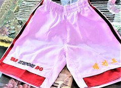 DINAMICS Martial Arts AN’S TAEKWONDO Shirt/SHORT Kids White/RED SET SIZE 000/120